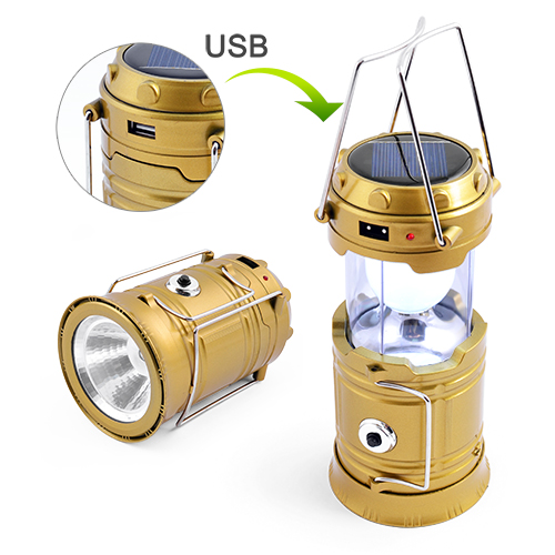 Ліхтарик ACCU Camping + сон. панель №5800T-1W+6LED