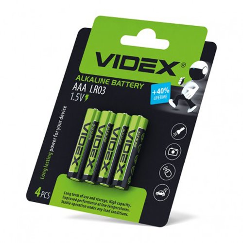 Батарейка VIDEX Alkaline LR03 (AAA)  C4 (40/720) блист. 21165