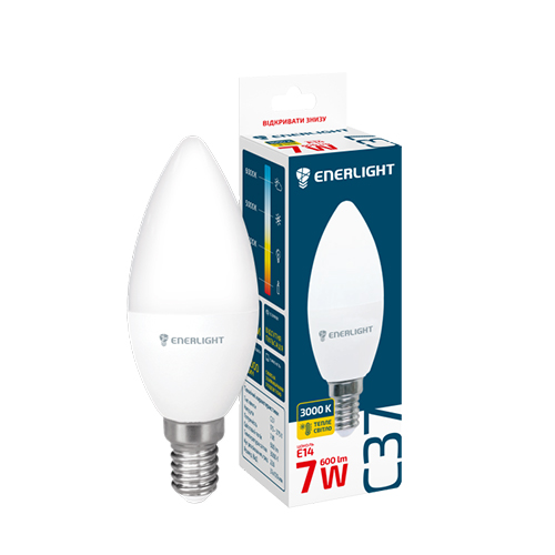 LED лампа ENERLIGHT С37 7Вт 3000K E14 (0150)