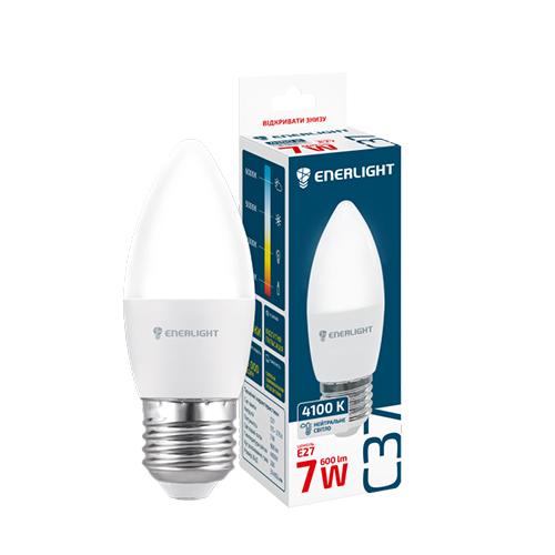 LED лампа ENERLIGHT С37 7Вт 4100K E27 (2734)