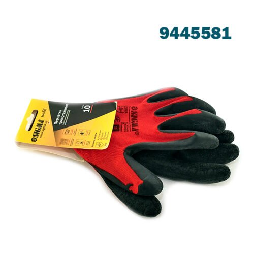 Рукавички Sigma Латексне часткове спінене покриття (червоно-чорні) р10 9445581