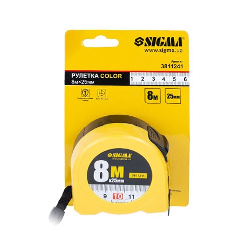 Рулетка Sigma Color 8м×25мм 3811241