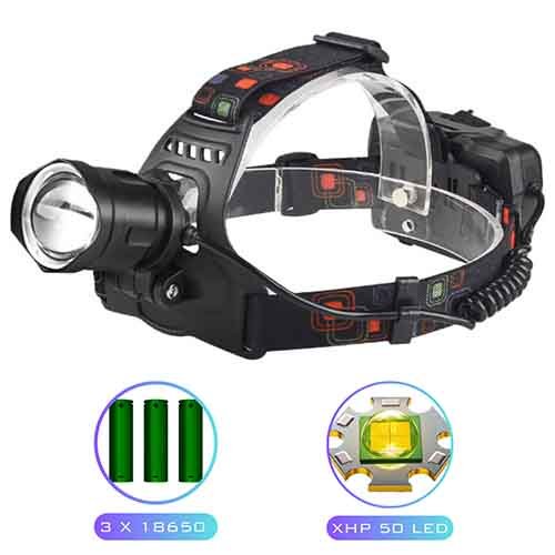 Ліхтарик налобний №XQ-219 HP50 (3x18650) PowerBank