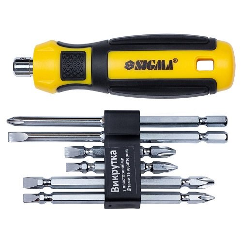 Викрутка двостороння Sigma Mega CrV 6в1 + адаптер 4009711