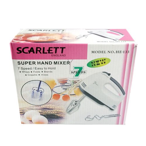 Міксер ручний занурювальний на 7 швидкостей 180Вт Scarlet HE-133
