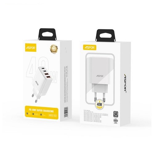 МЗП ASPOR A833 (2USB-C/2USB/3A/40W) без кабелю