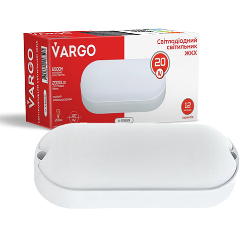 LED світильник ЖКГ овал VARGO 20W 5000к ТОР (111859)