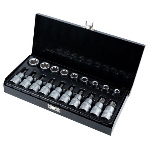 Набір насадок STAR + TORX Sigma (19шт) 1/2" CrV (метал. кейс) (6086661)