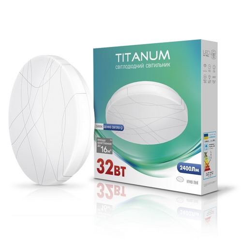 LED світильник настінно-стельовий 32W TITANUM 5000K 220V (TLCL-325CL) Криві лінії (1731) 26683