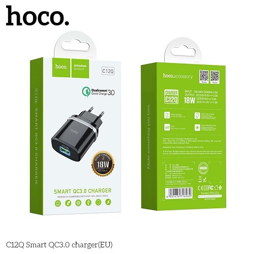 МЗП HOCO C12Q Smart 1USB/3A/18W/QC3.0