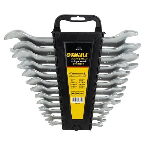Набір ключів рожковых Sigma 12шт (6-32мм) CrV satine (6010331)