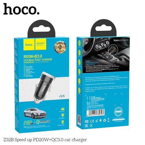 АЗП HOCO Z32B 27W PD+QC3.0 (1USB/1Type-C/18W/4.5A)