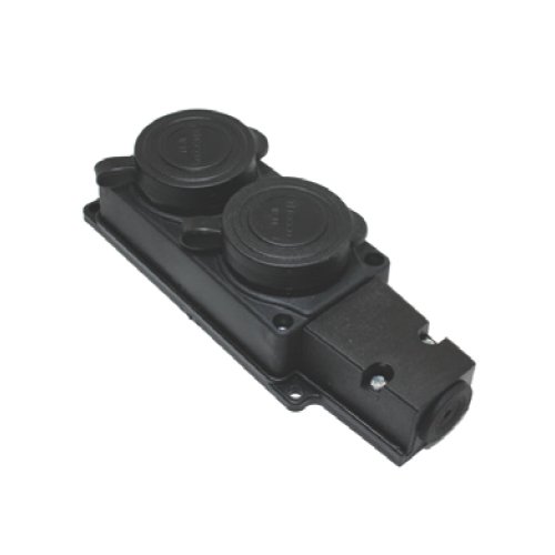 Колодка TECCO каучук 2 гнізда з кришкою З/З (107 200 00)