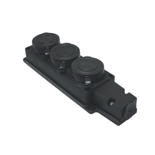 Колодка TECCO каучук 3 гнізда з кришкою З/З (107 300 00)