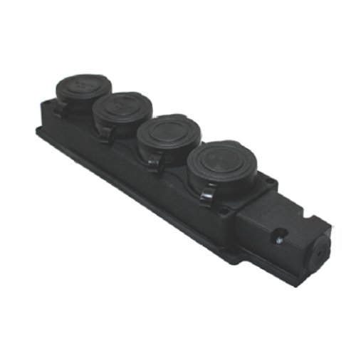 Колодка TECCO каучук 4 гнізда з кришкою З/З (107 400 00)