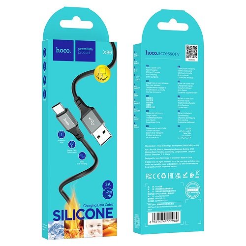 Кабель USB-Type C HOCO X 86 1м 3.0А (Silicone)