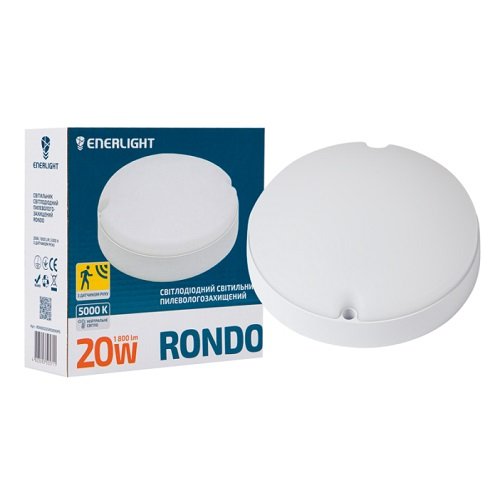 LED світильник ЖКГ круг ENERLIGHT RONDO 20Вт 5000К IP65 з датчиком руху (5711)
