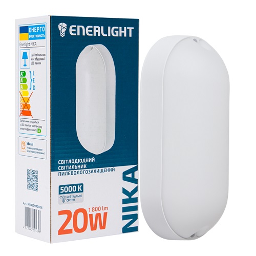 LED світильник ЖКГ овал ENERLIGHT NIKA 20Вт 5000K IP65 (5698)