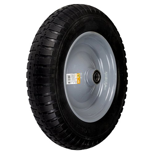 Колесо для тачки Flora безкамерне поліуретанове 15" (4.00-8) 380×95мм вісь Ø16мм довжина 130мм (5058444)