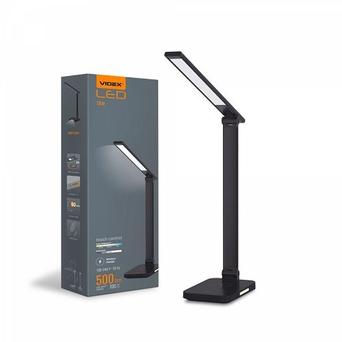 Лампа настільна з бездротовою зарядкою VIDEX VL-TF17B 18W 1800-6500K (16шт/ящ) 27467