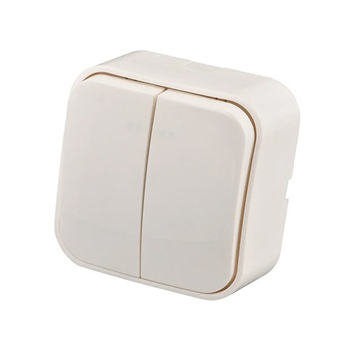 Вимикач QUANTUM накладний білий 2-кл (QM-BMH-00020) 16шт/уп