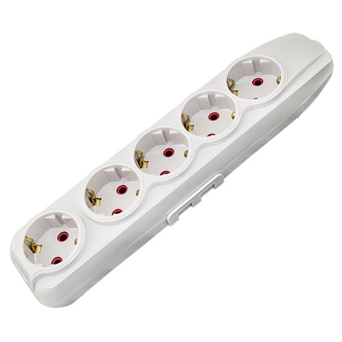 Колодка QUANTUM 5 гнізд біла З/З (QM-KP-00510)