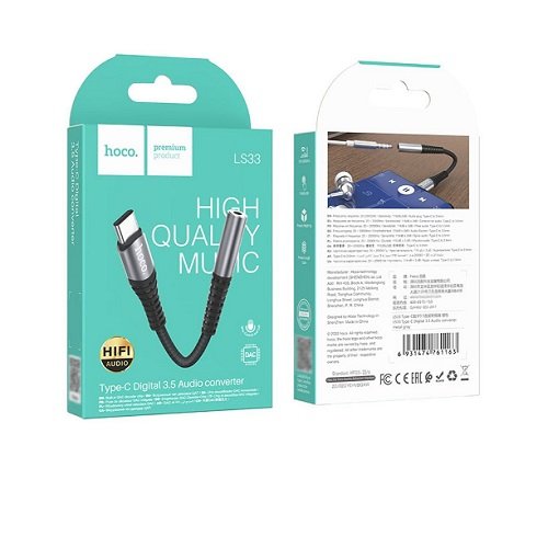 Перехідник Type-C to Jack 3.5mm(M) HOCO LS33