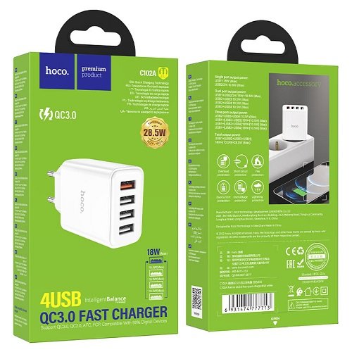 МЗП HOCO C102A (4USB/2