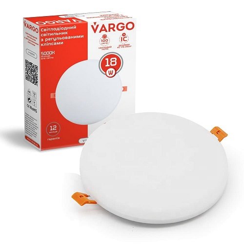 LED світильник універсальний з перехідником круг VARGO 18W 4000K 175-265V (111777)
