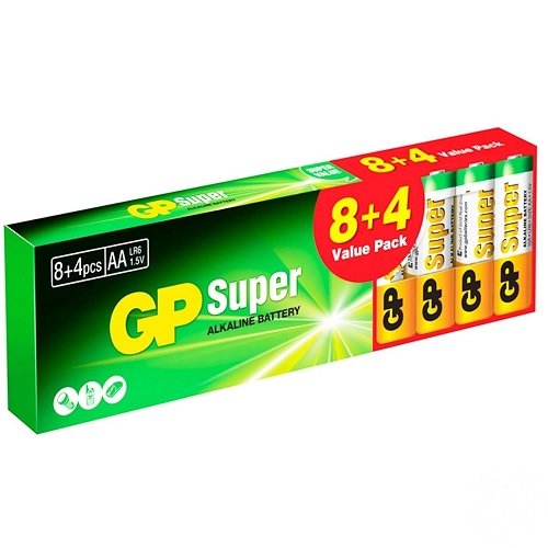 Батарейка GP Alkaline  SUPER LR06 8+4 (АА) 15A8/4ЕТ-2ЕРВ12 (96уп/ящ)