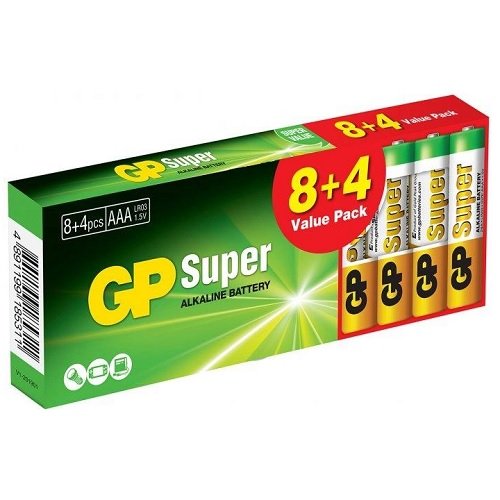 Батарейка GP Alkaline  SUPER LR03 8+4 (АAА) 24A8/4ЕТ-2ЕРВ12 (144уп/1152ящ)