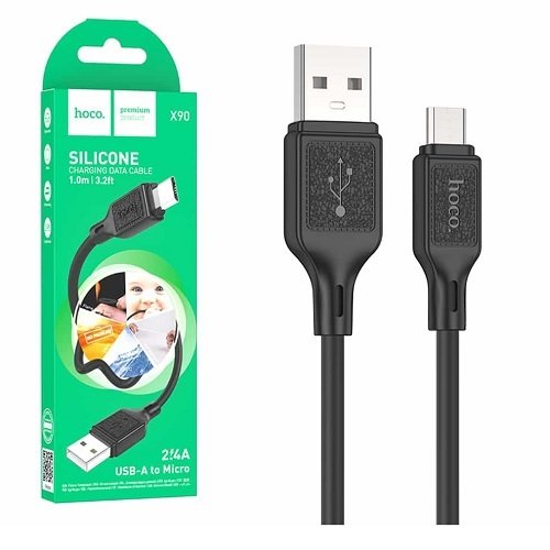Кабель USB-Micro USB HOCO X 90 1м 3.0А (Silicone)