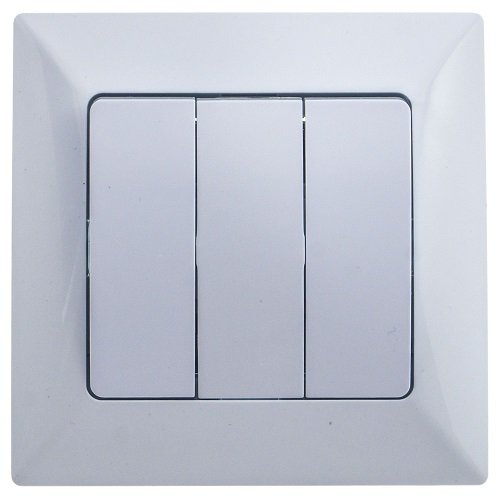 Вимикач QUANTUM BEATA 3-кл білий (QM-902-03) 10шт/уп