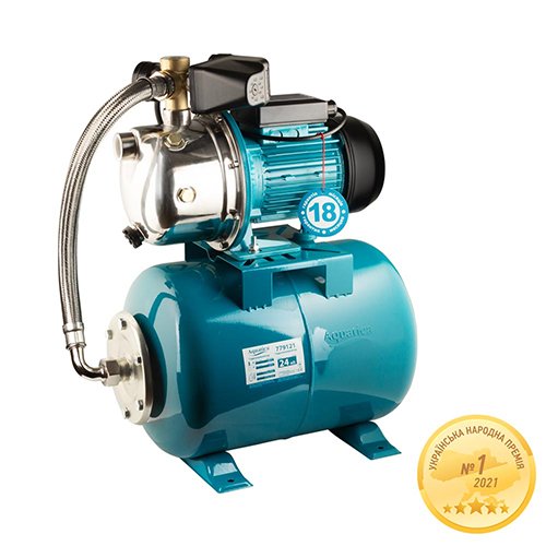 Станція Aquatica 1.1кВт Hmax 50м Qmax 60л/хв (самовсмоктуючий насос нерж) 24л Україна  (775098/24)
