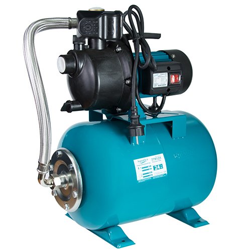 Станція Leo 0.6кВт Hmax 35м Qmax 50л/хв (самовсмоктуючий насос пластик) 24л Україна (775306/24)