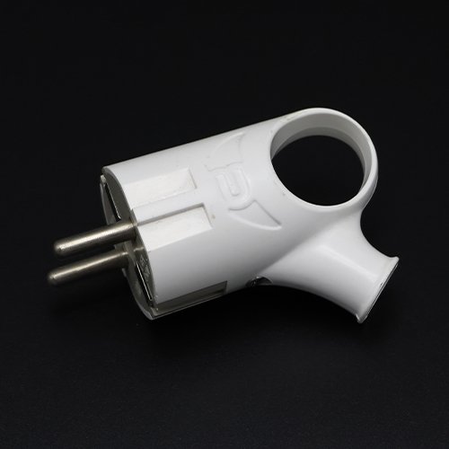 Вилка QUANTUM кутова з кільцем З/З біла (QM-9P16)