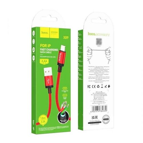 Кабель USB-Lightning HOCO X 89 1м 2.4А (Тканина)