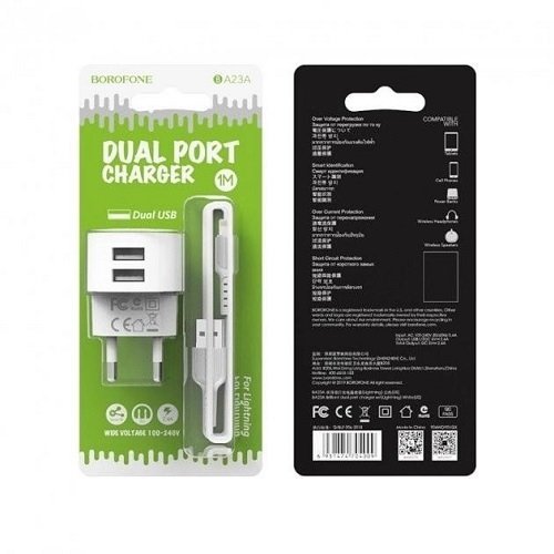 МЗП BOROFONE BA23A/2USB/2.4A + кабель Type-C