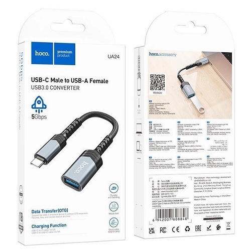 Перехідник Hoco UA24 Type-C to USB 3.0