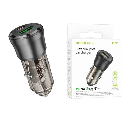 АЗП BOROFONE BZ25 PD20W+QC3.0 (1Type-C/1USB/3A)