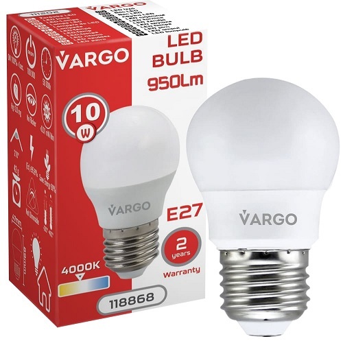 LED лампа VARGO G45 10W 4000K E27 220V (V-118868)