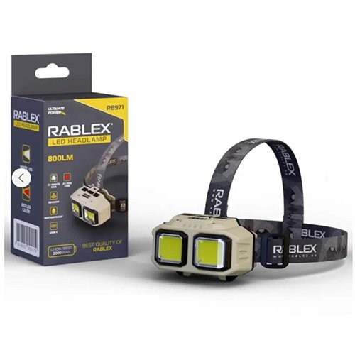 Ліхтарик налобний Rablex RB971 800Lm IP44 (White+RED) Sensor