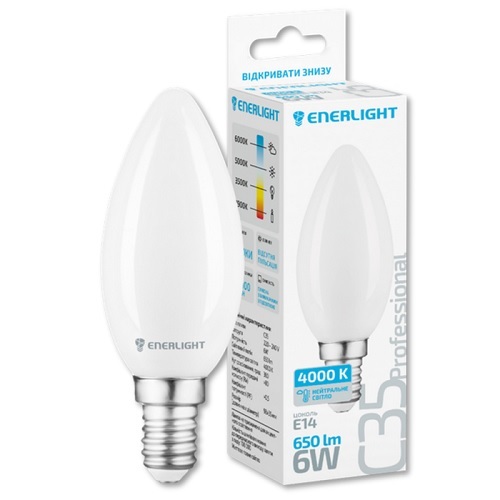 LED лампа ENERLIGHT С35 6Вт 4000K E14 Professional (7111)