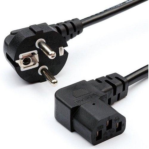 Кабель живлення для ПК ATCOM кутовий (mark 0.75mm) CEE 7/7 євровилка - IEC C13 під кутом 90гр 15270