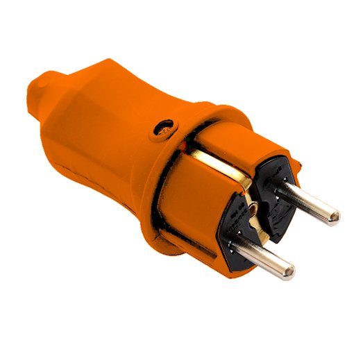 Вилка ERKA 4001-2 Каучук пряма Помаранчева 16А З/З