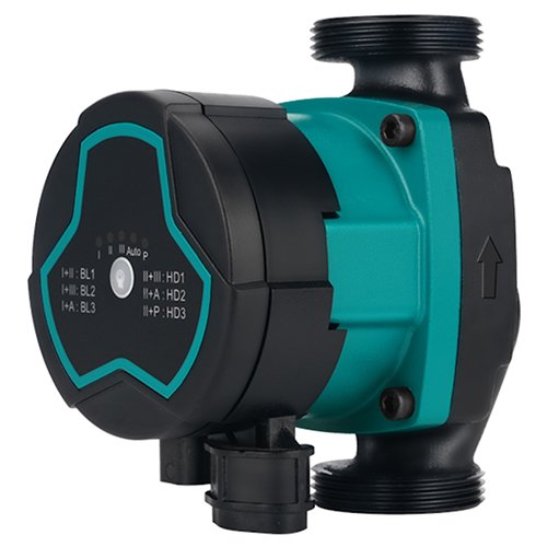 Насос Aquatica циркуляційний енергозберігаючий 5-60Вт Hmax 8м Qmax 63л/хв Ø1½" 130мм + гайки Ø1" (774062)