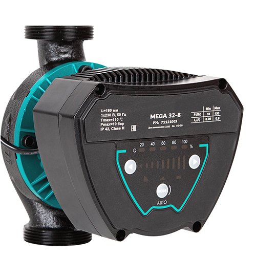 Насос Aquatica циркуляційний енергозберігаючий  8-130Вт Hmax 8м Qmax 133л/хв Ø2" 180мм + гайки Ø1¼" (774077)