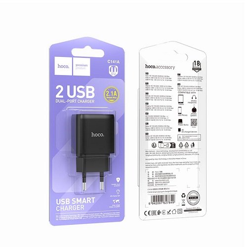 МЗП HOCO C141A 2USB/2.4A без кабелю