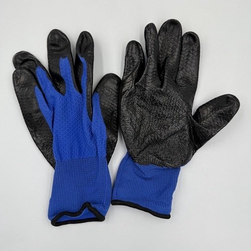 Рукавички _Стрейч СИНІ з чорною фарбою (12пар/уп
