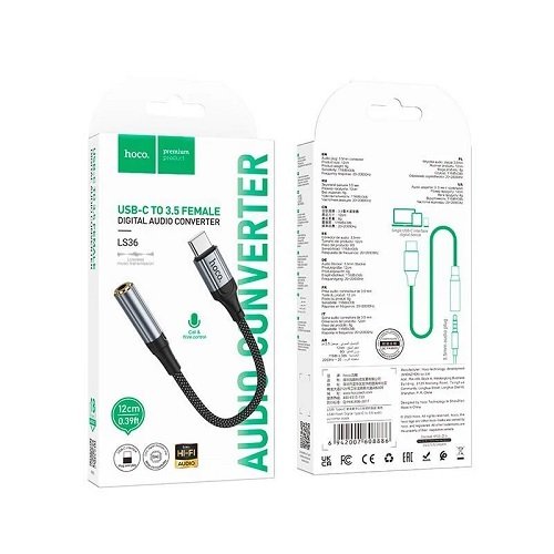 Перехідник Type-C to Jack 3.5mm(M) HOCO LS36